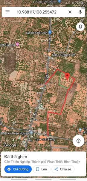 sang nhượng 1 mẫu sau lưng trường tiểu học Thiện Nghiệp 2, cách sân bay Phan Thiết 3km.